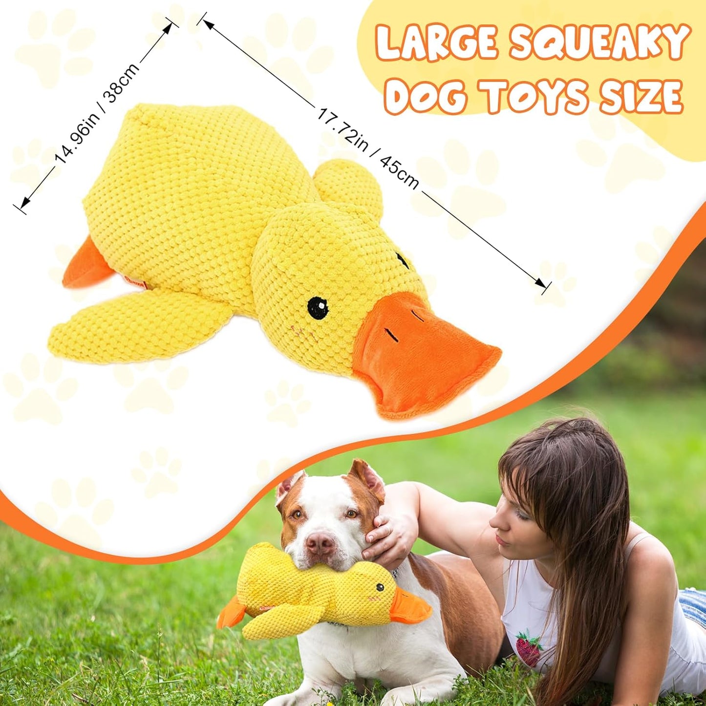 45 CM Calming Duck Dog Toy, 2025 Upgraded Dog Toys for Aggressive Chewers, Mellow Dogs Calming Ducks, The Mellow Ducks Calmin Pillow, Quack-Quack Ducks Chew Toy for Large Medium Small Dogs (Green)