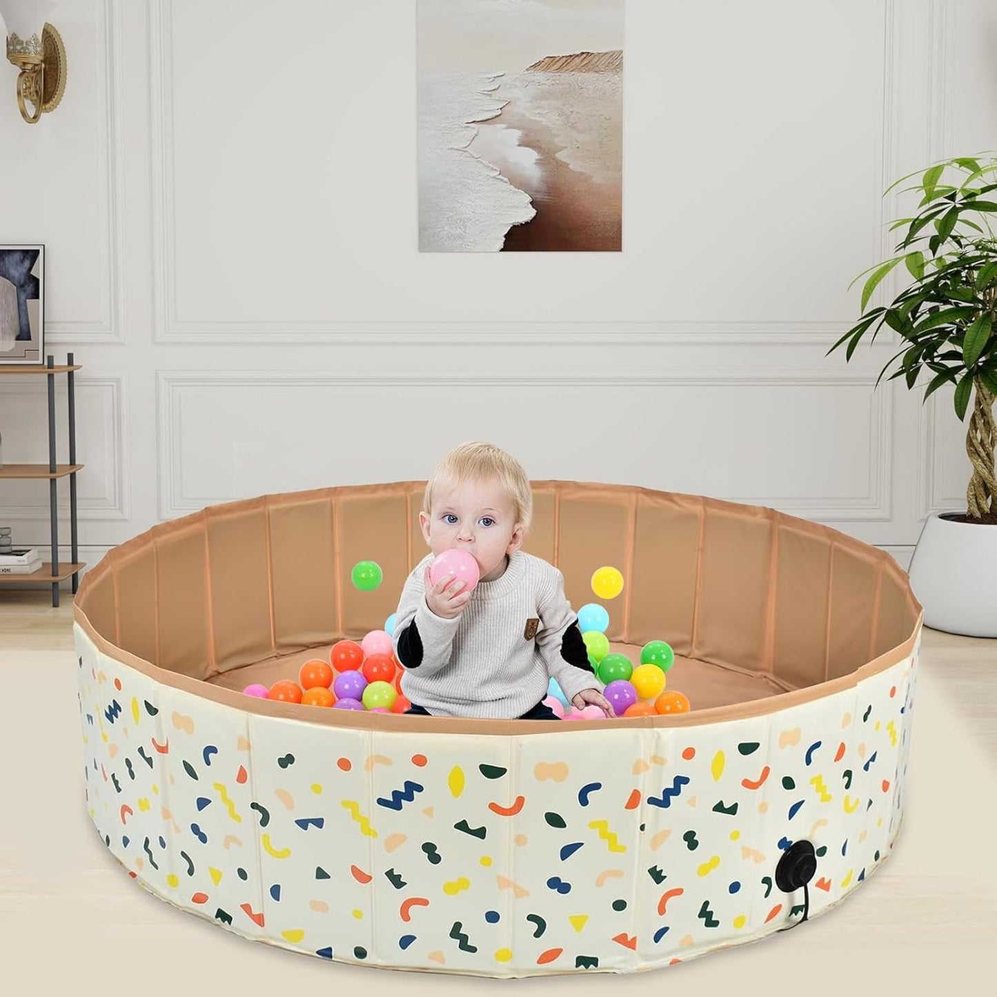 Foldable Dog Paddling Pool, 30x120cm PVC Paddling Pool For Kids And Dogs, Non-Slip Doggie Bathtub Quick To Set Up And Drainage Hole Pet Bathtub - Indoor & Outdoor