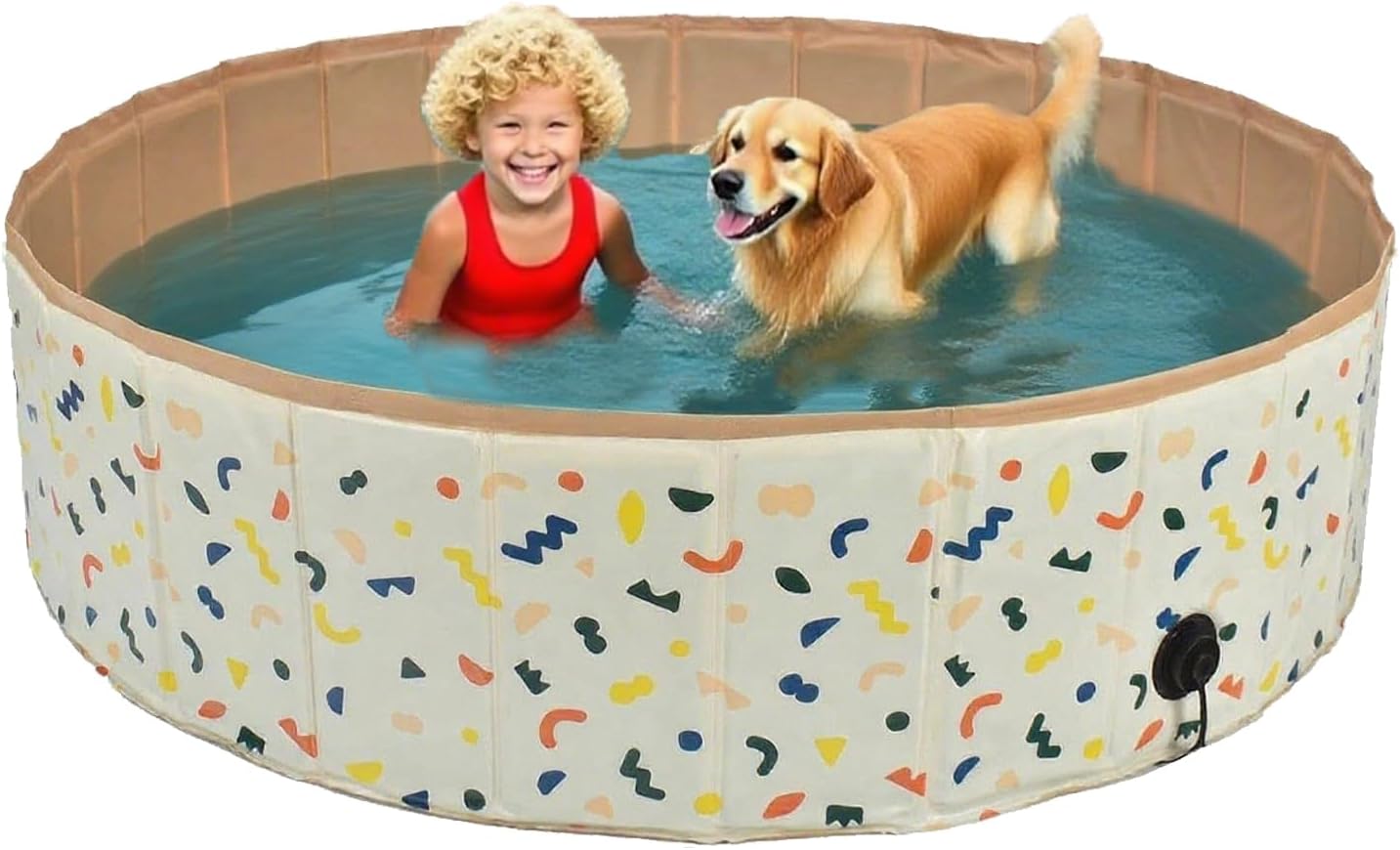 Foldable Dog Paddling Pool, 30x120cm PVC Paddling Pool For Kids And Dogs, Non-Slip Doggie Bathtub Quick To Set Up And Drainage Hole Pet Bathtub - Indoor & Outdoor